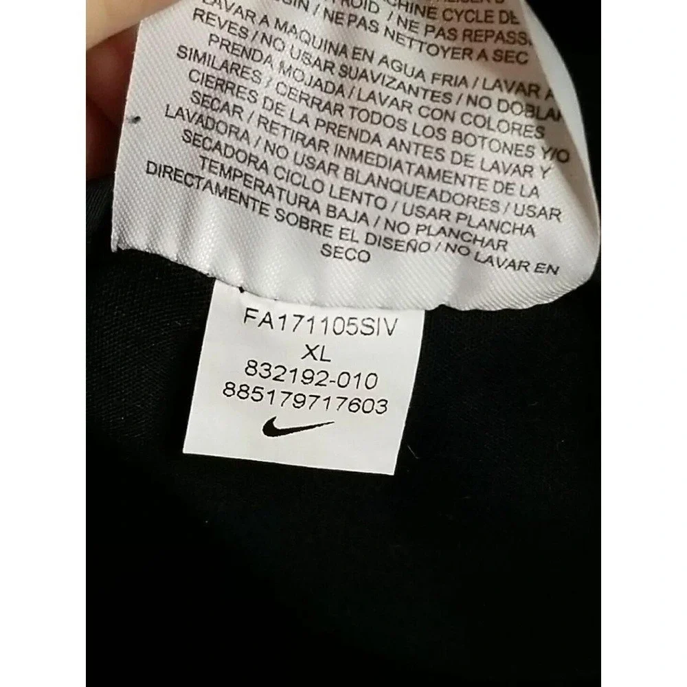 Nike Tech Mens XL Jacket Woven Varsity‎ 832192-010 Black Full Zip Sportswear